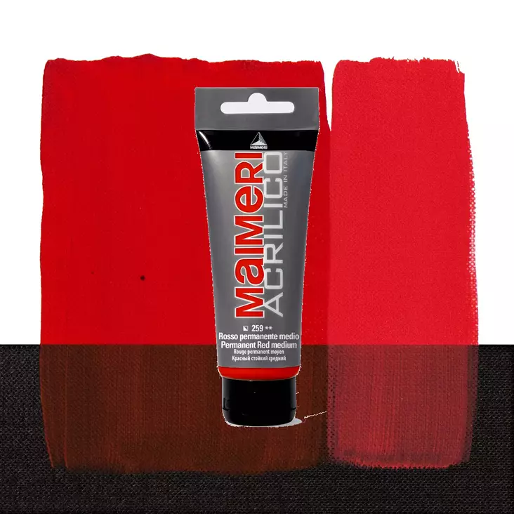 Maimeri Acrilico 259 Permanent Red Medium 75ml - Maimeri Acrilico 75ml - 0916259 - 1