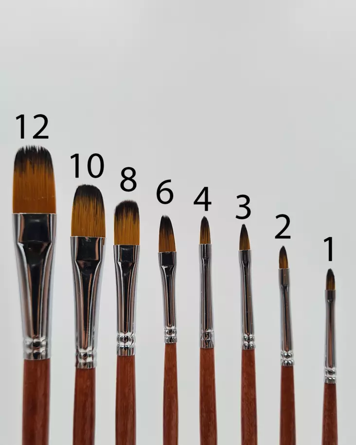 Synteettinen pyöristetty lattasivellin (valitse koko) - Akryyli ja öljyvärisiveltimet - 3931m - 2