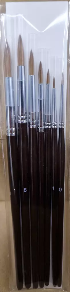 7 kpl näädänkarva akvarellisivellintä - Paketit by Pekkala - akvarelliset - 1